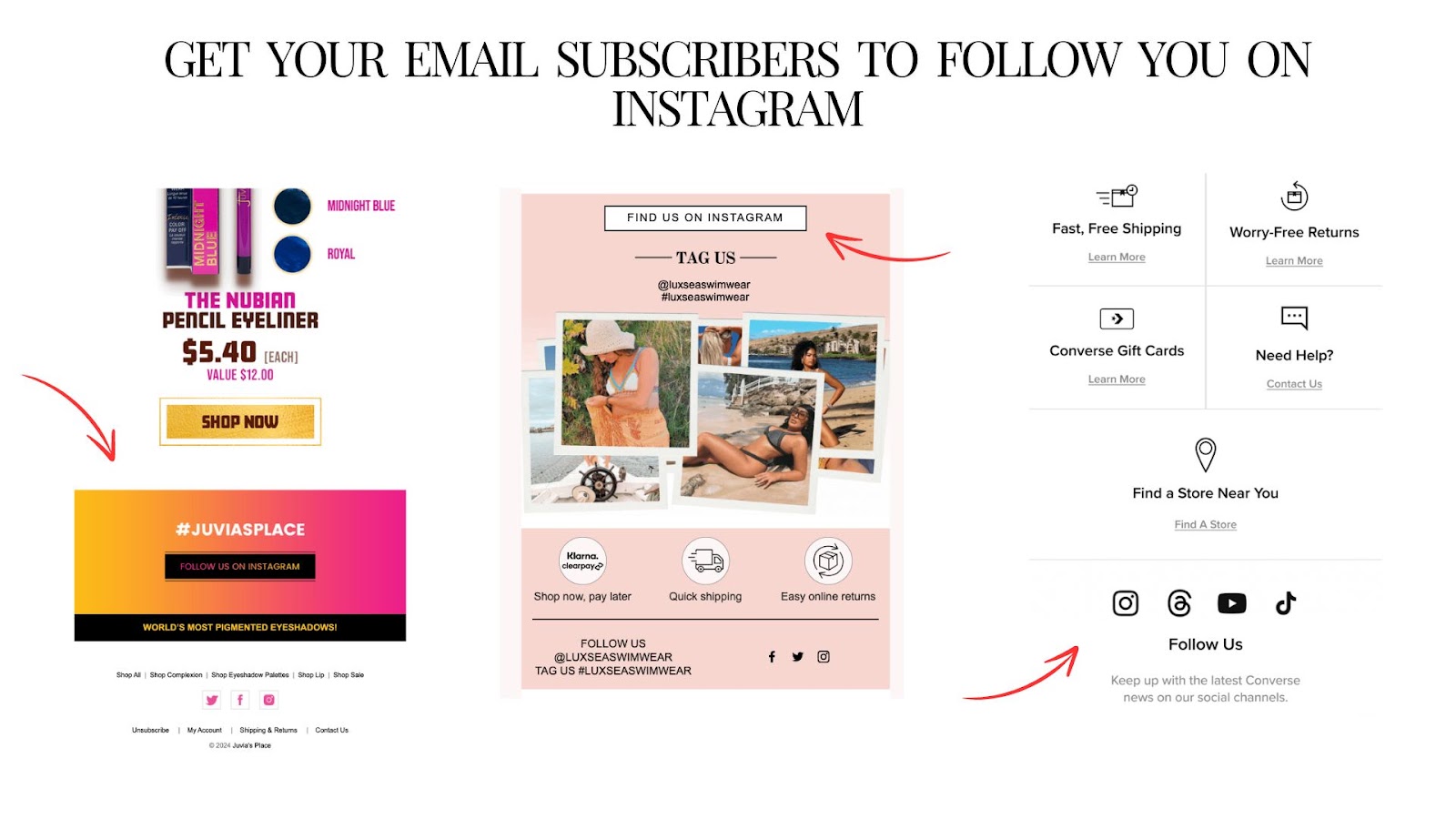 Infographic on hot to get email subscribers to follow you on social media